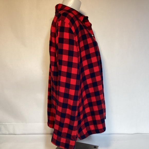 L.L. Bean Women’s Black & Red Flannel Shirt size large - Picture 3 of 12